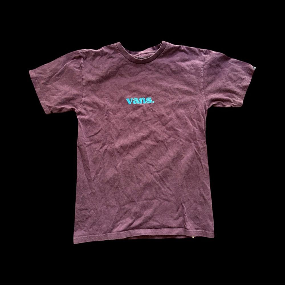Vans kids Tee in burgundy with Blue Logo